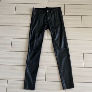 H&M Faux Leather Pants in Black